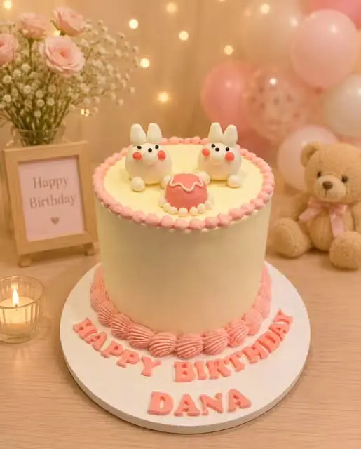 Pastel bunny-themed cake by Deli Bonbons
