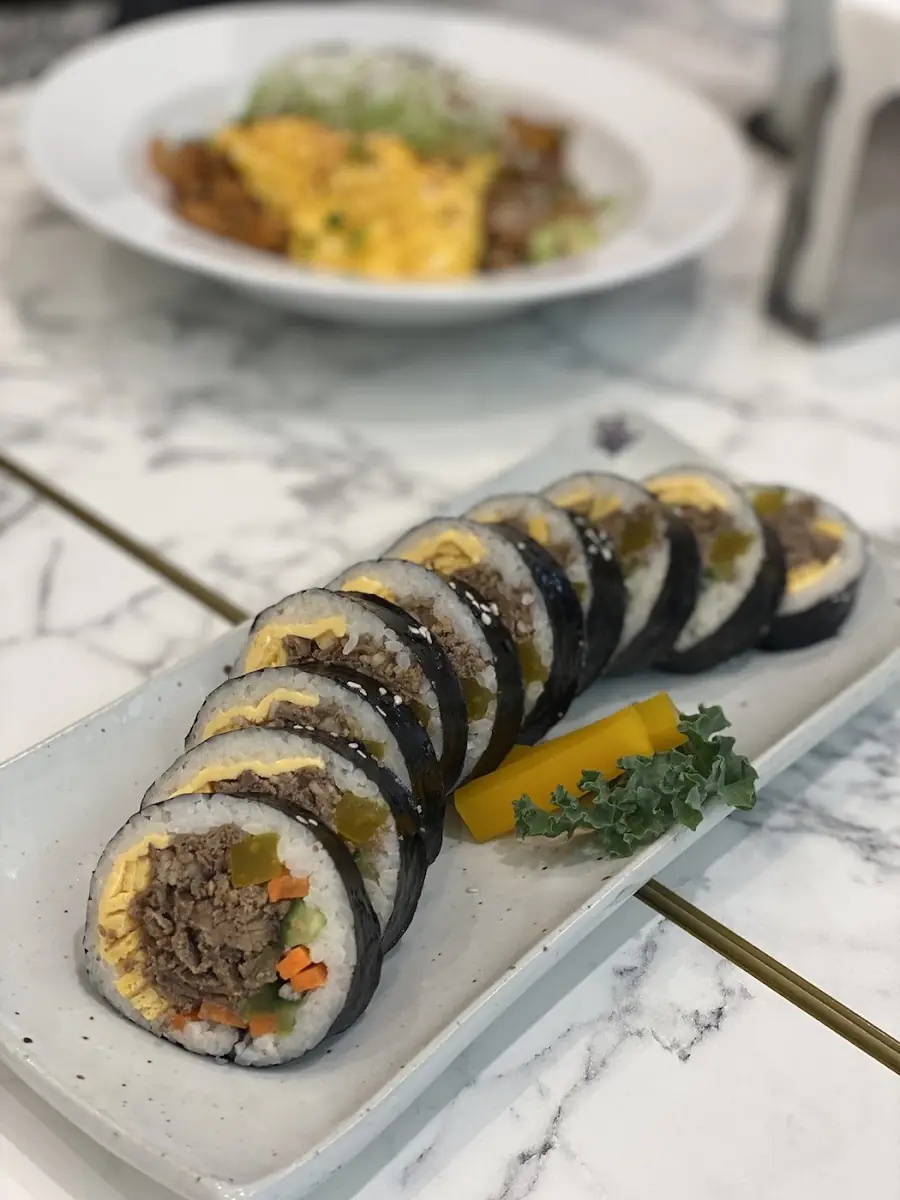 Kimbap and rolled omelette served at Deli Bonbons