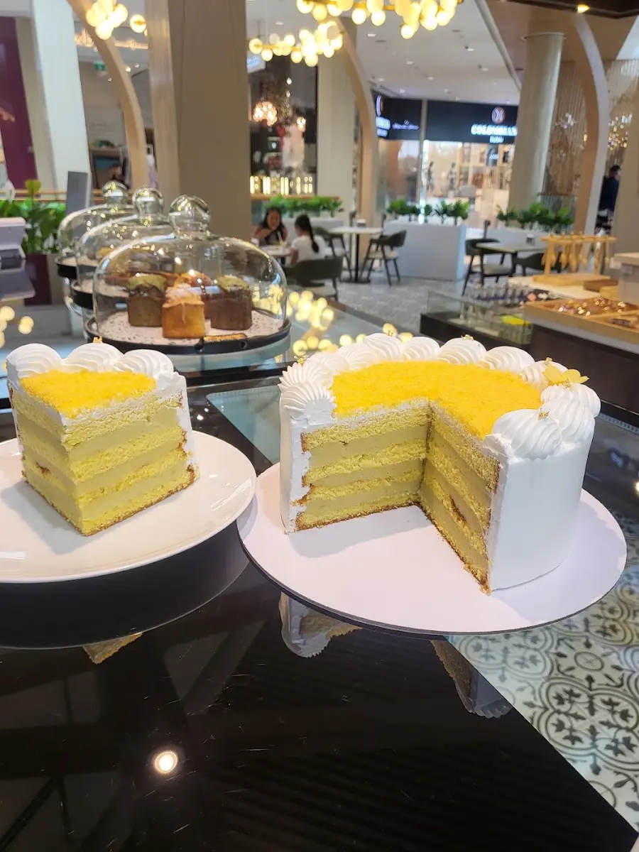 Mango layer cake slices at Deli Bonbons
